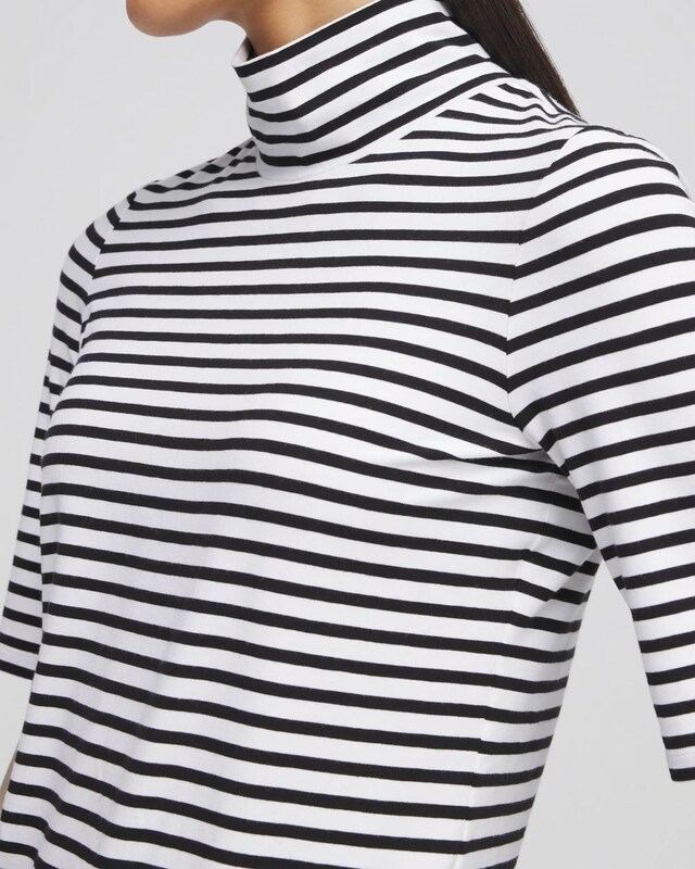 Touch of Cool Stripe Mock Neck Tee - image 4